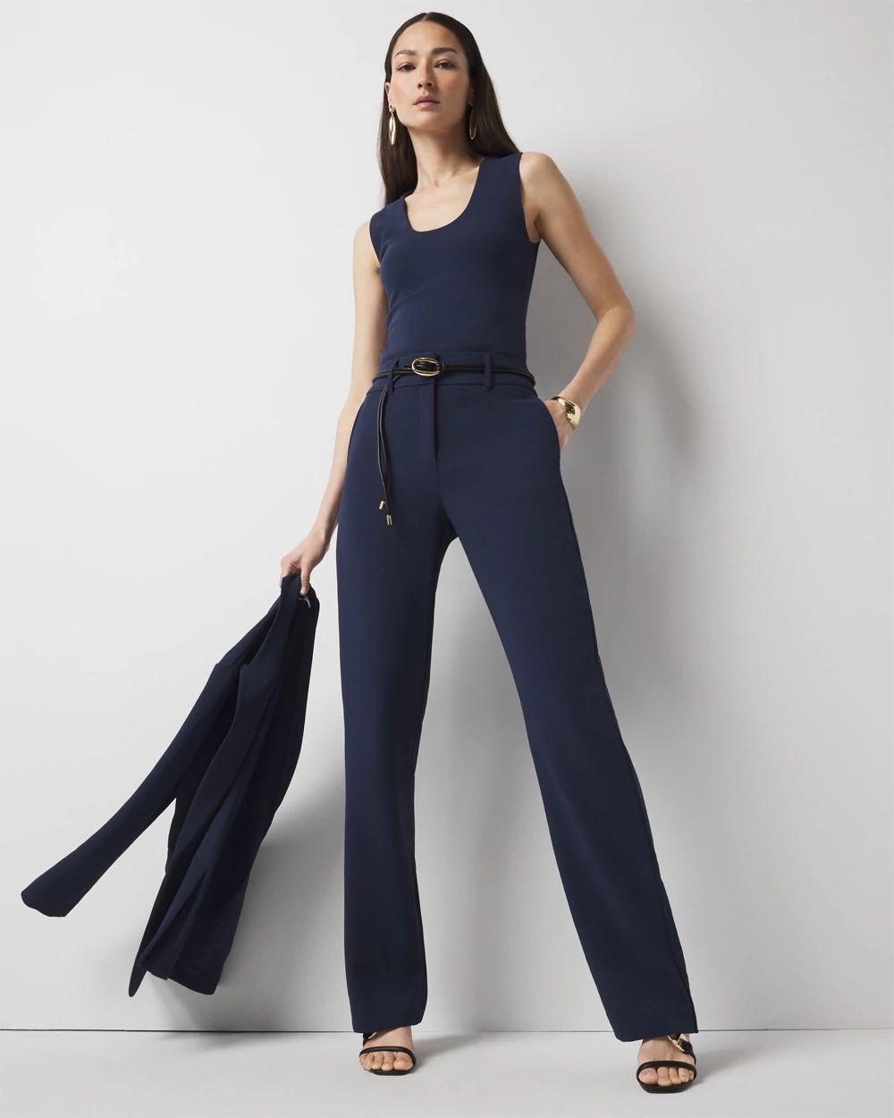 Wide Leg Crepe Trouser | White House Black Market